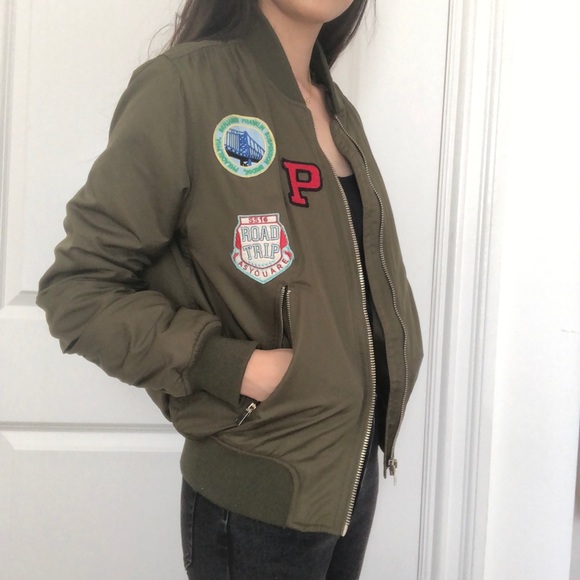 Army Green Bomber Jacket - Picture 2 of 6